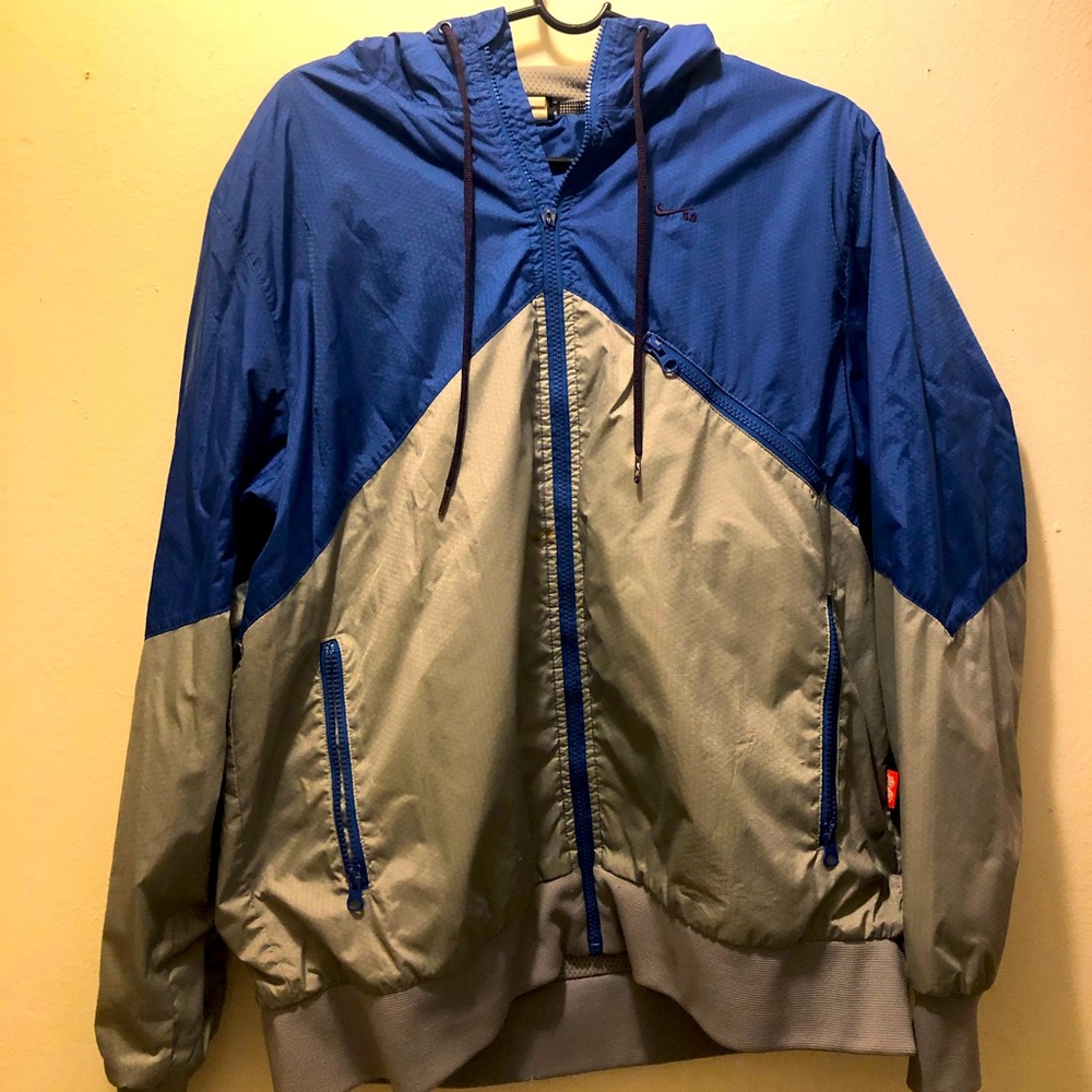 Men’s Nike 6.0 Windbreaker Large Blue Silver